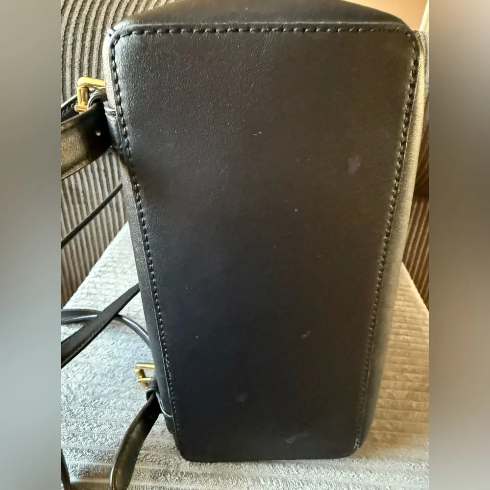 VTG Ralph Lauren Dryden Ellen Black Leather Backpack Bag Red Interior